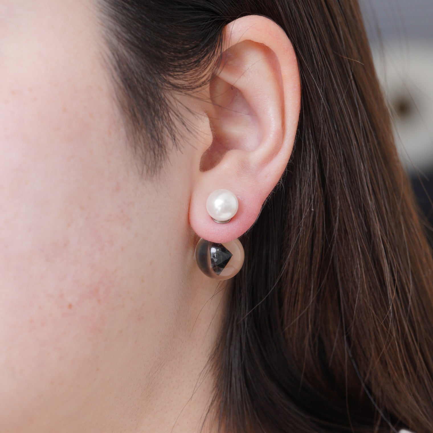 inclusion pierce (cubic zirconia / black)