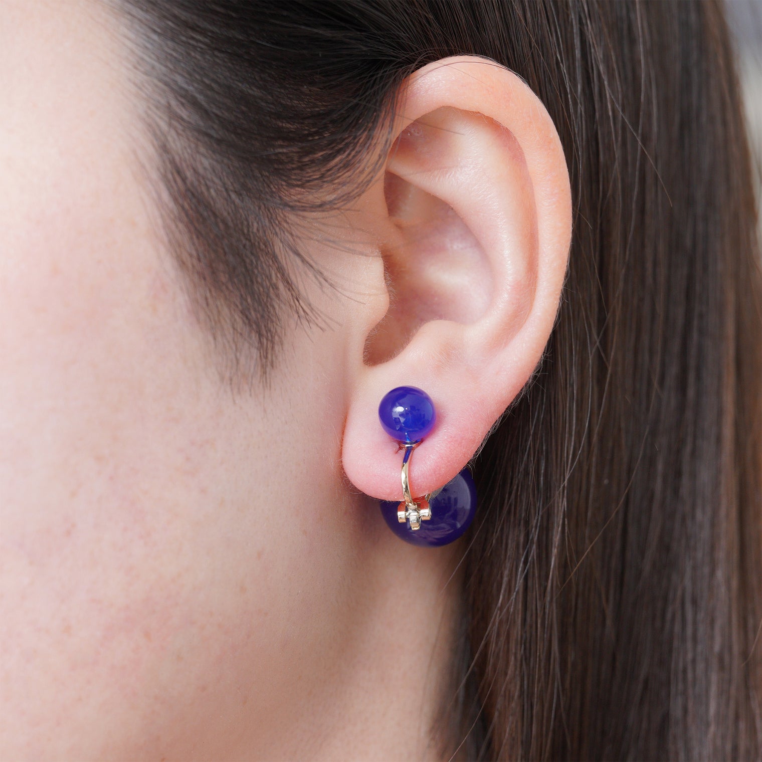 Color PEARL RIVETS earring (8mm×14mm)