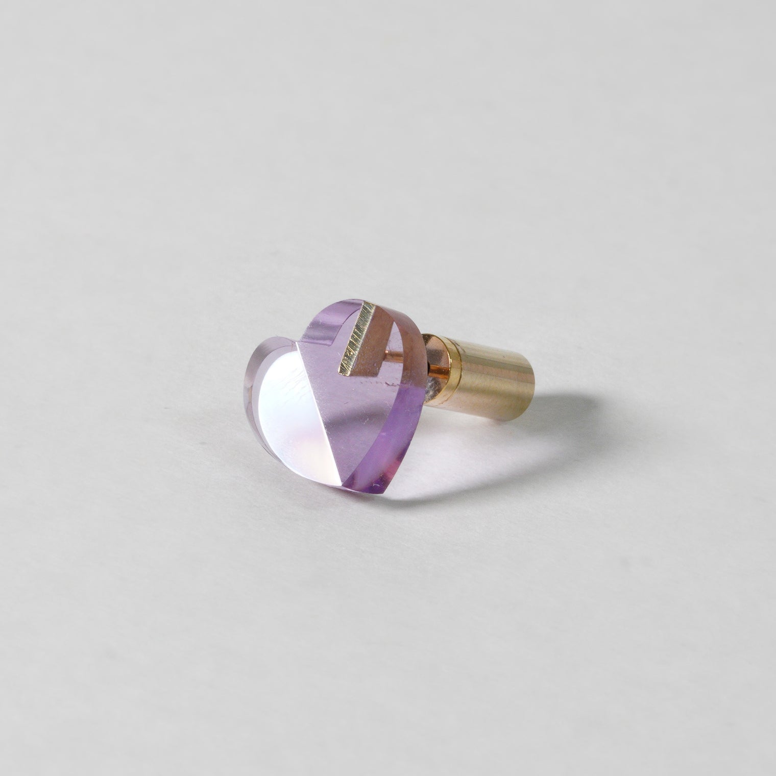 mini Heart pierced earring (Amethyst / K10 post)