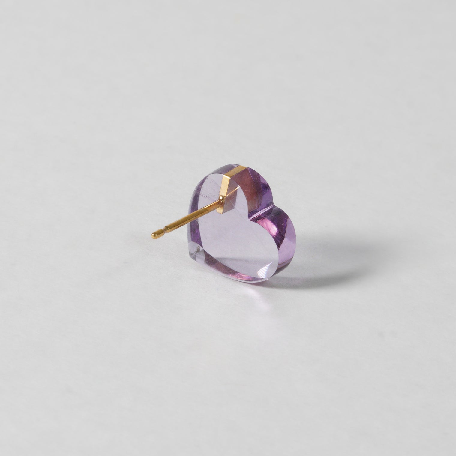 mini Heart pierced earring (Amethyst / K10 post)