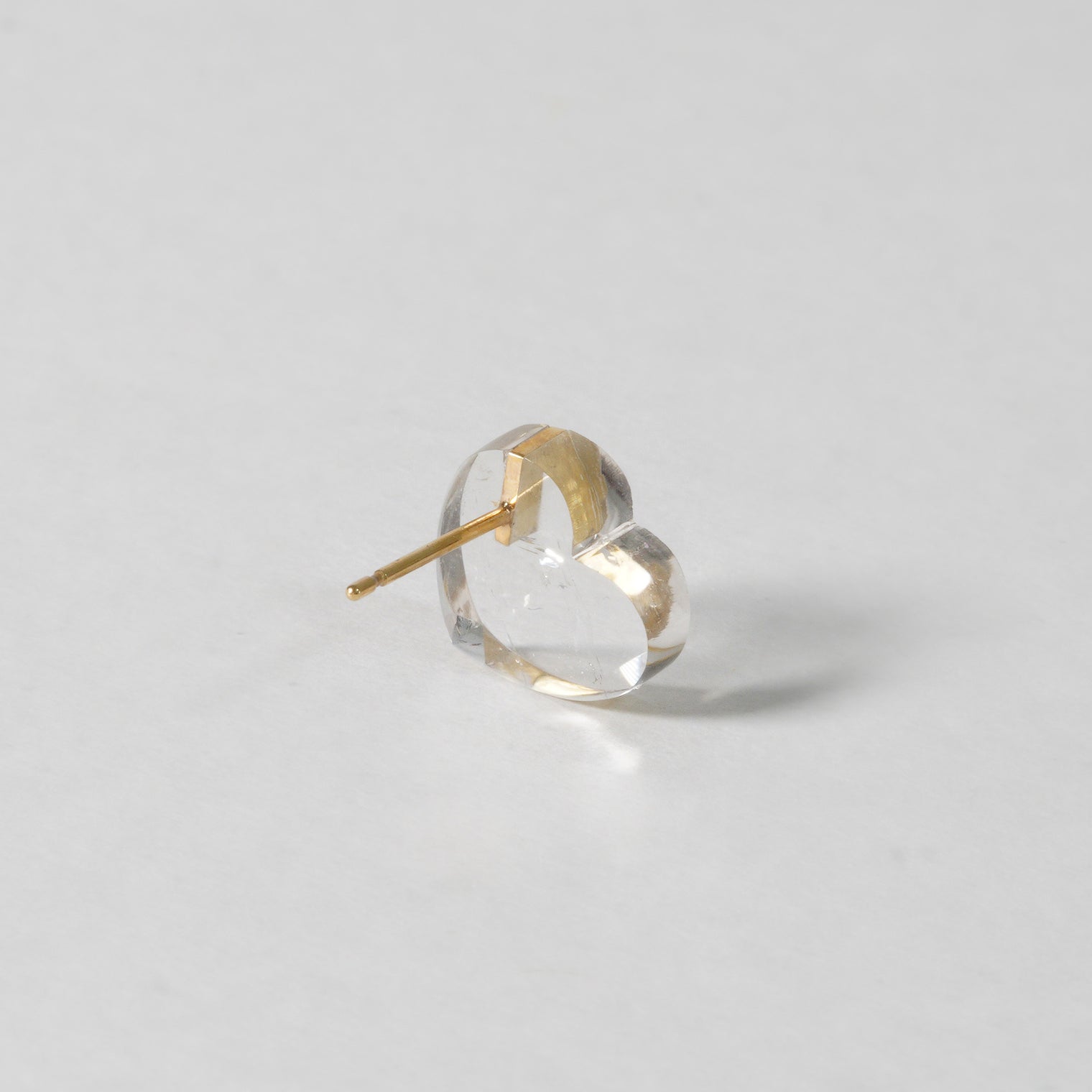mini Heart pierced earring (Quartz / K10 post)