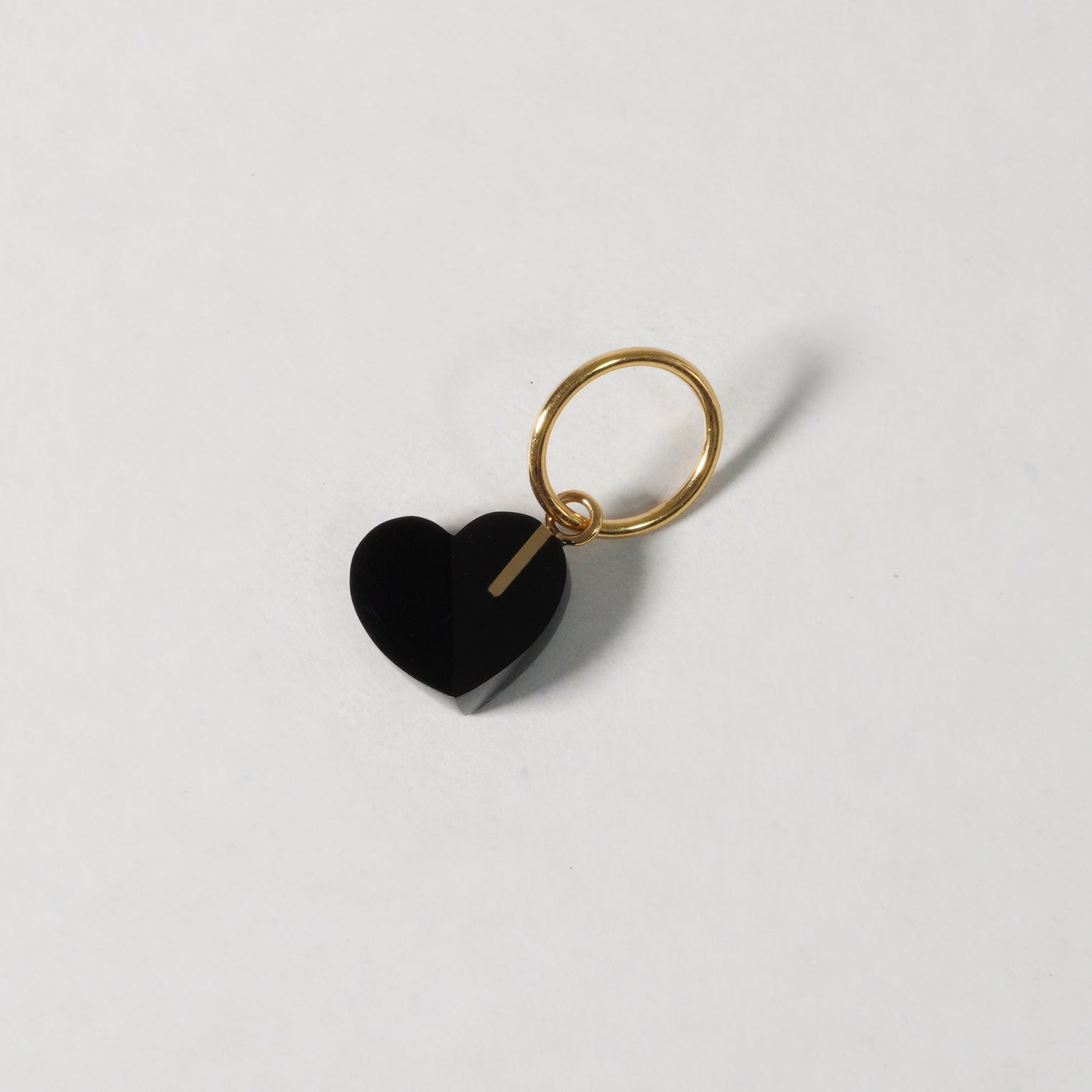 mini Heart charm ( Onyx )