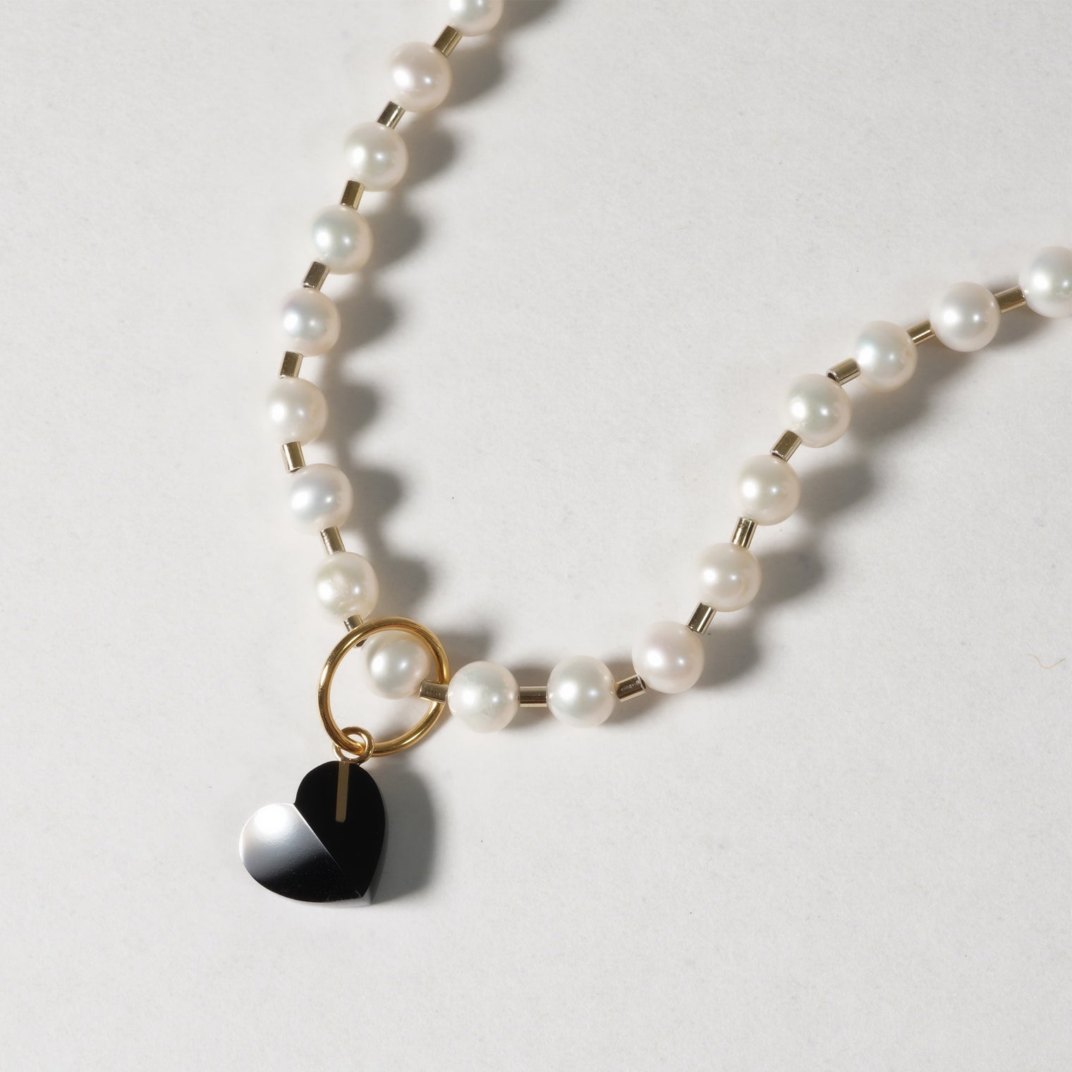 mini Heart charm ( Onyx )