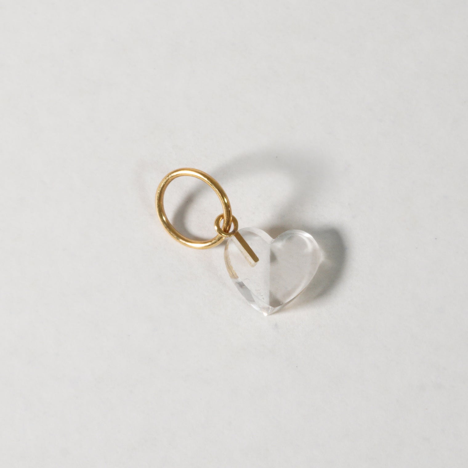 mini Heart charm ( Quartz )