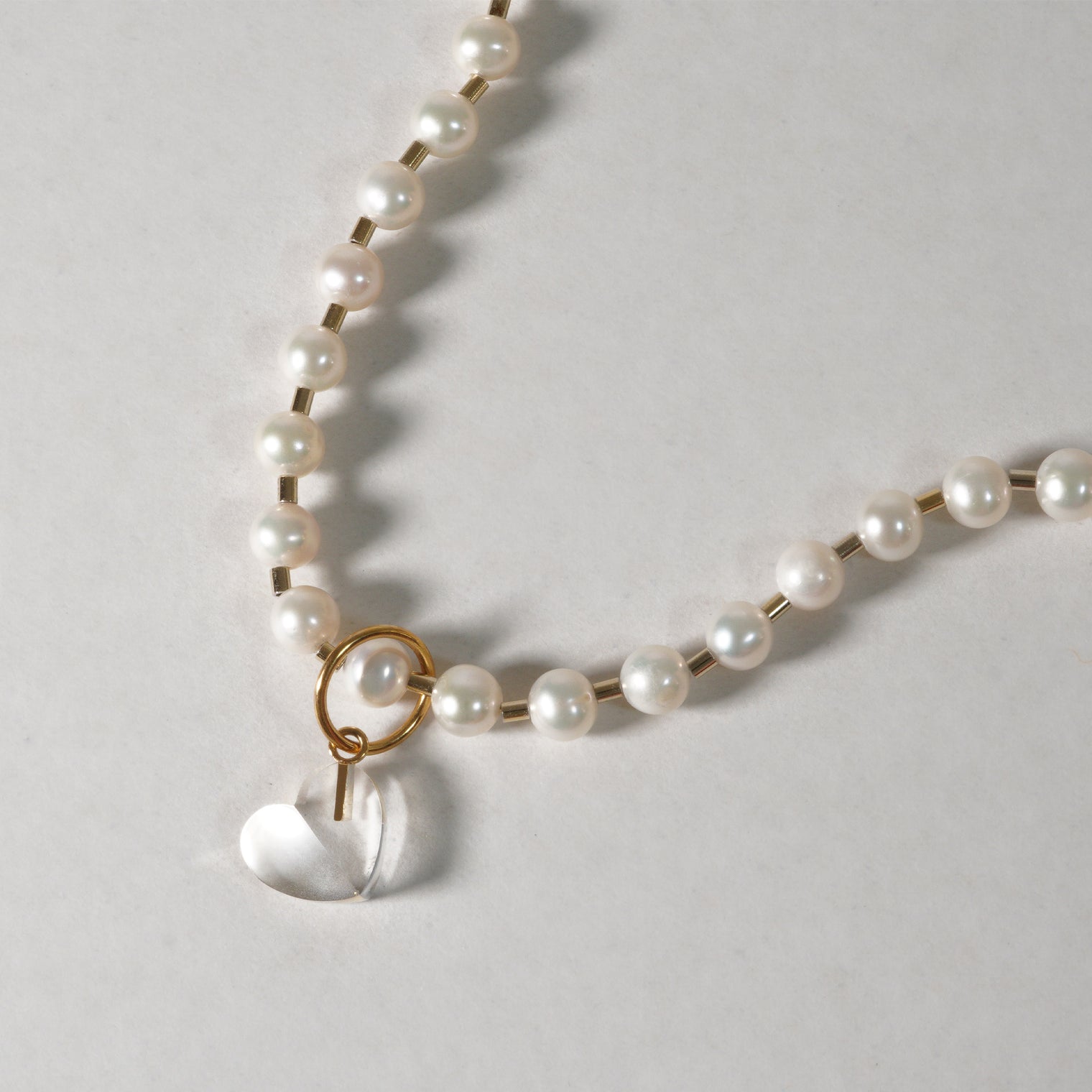 mini Heart charm ( Quartz )