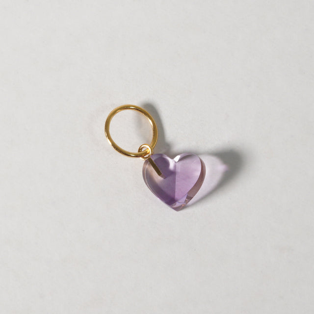 mini Heart charm ( Amethyst )