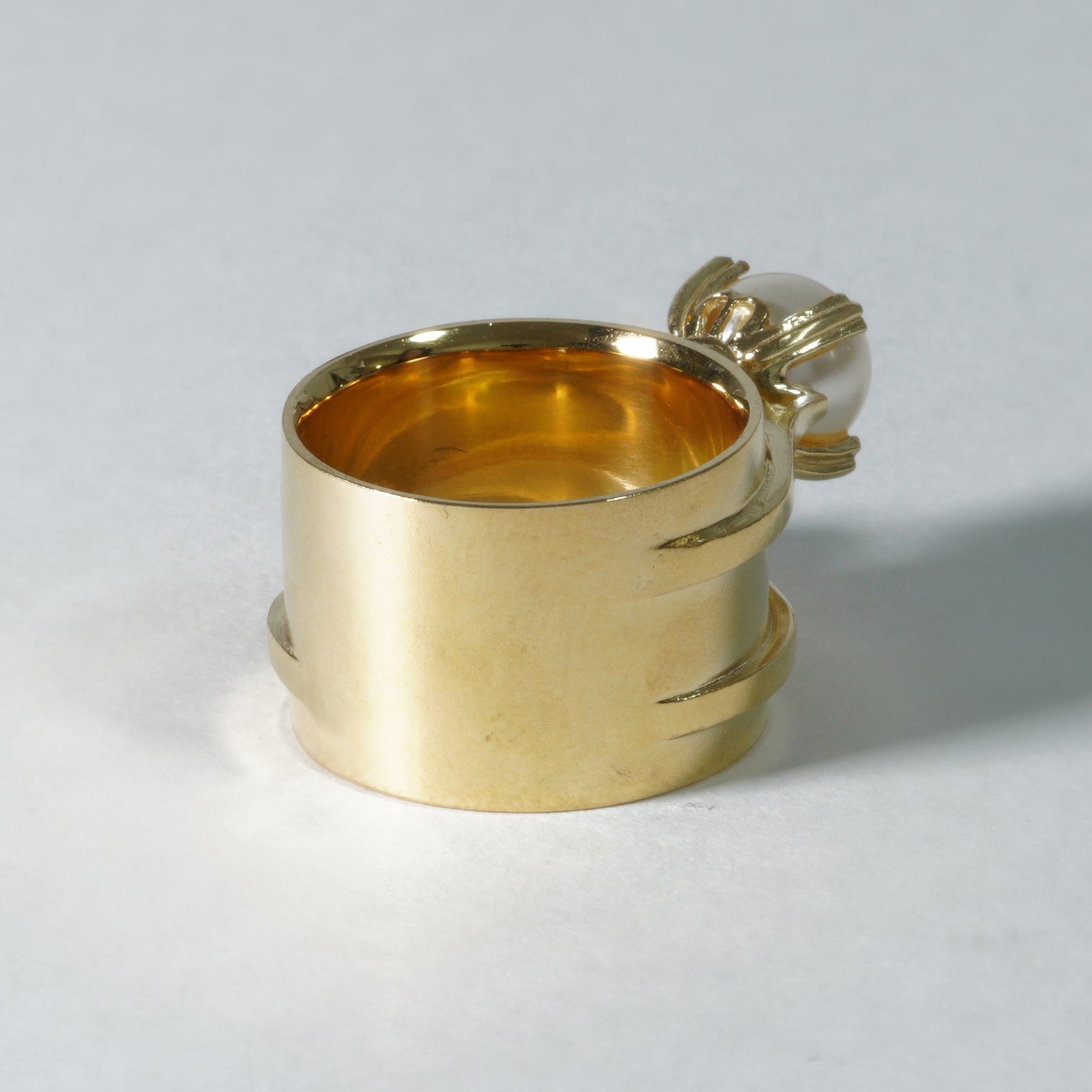 ring motif ring (pearl / cubiczirconia/gold)