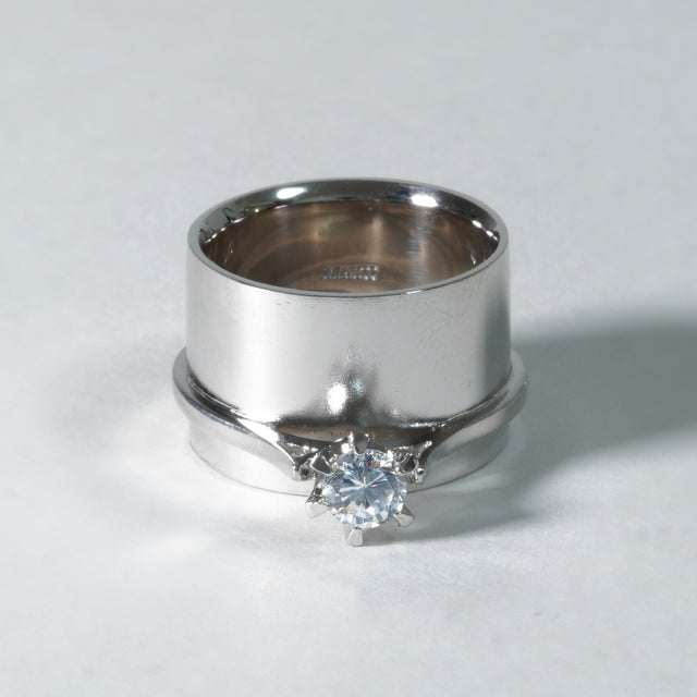 ring motif ring (cubic zirconia / silver)