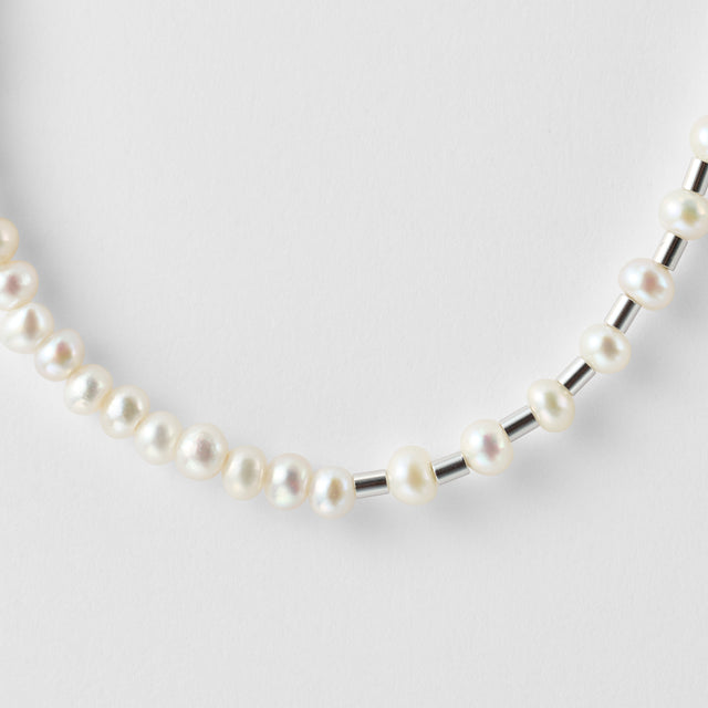 LIMITED COLLECTION【Freshwater pearl ball chain necklace (seed/White)】