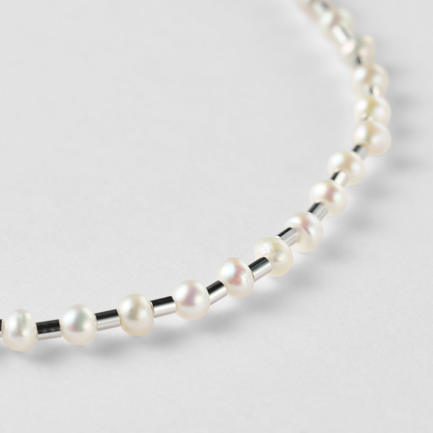 LIMITED COLLECTION【Freshwater pearl ball chain necklace (seed/White)】