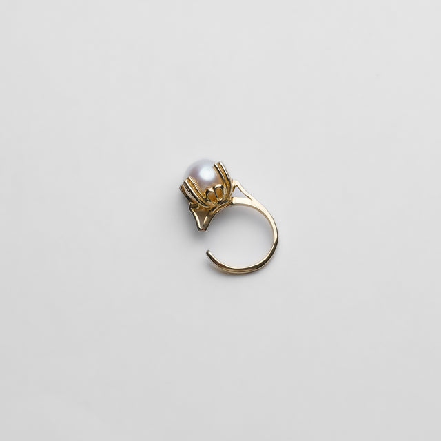 ring motif ear cuff (gold /pearl)