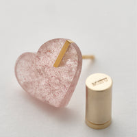 【 Limited Collection 】mini Heart pierced earring (Strawberry quartz / K10 post)