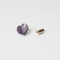 mini Heart pierced earring (Iolite Sunstone / K10 post)