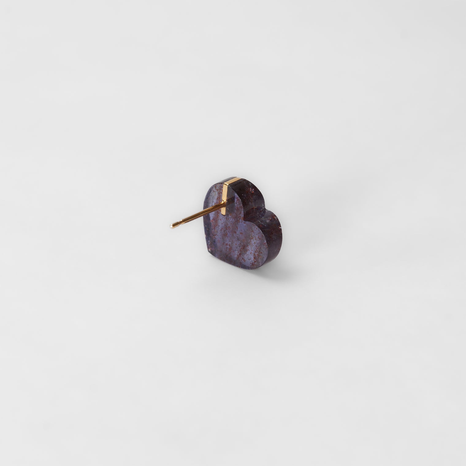 mini Heart pierced earring (Iolite Sunstone / K10 post)