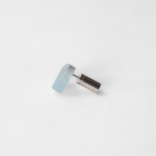 mini Heart pierced earring (Aquamarine / K10 post)