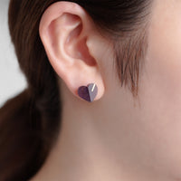 mini Heart pierced earring (Iolite Sunstone / K10 post)