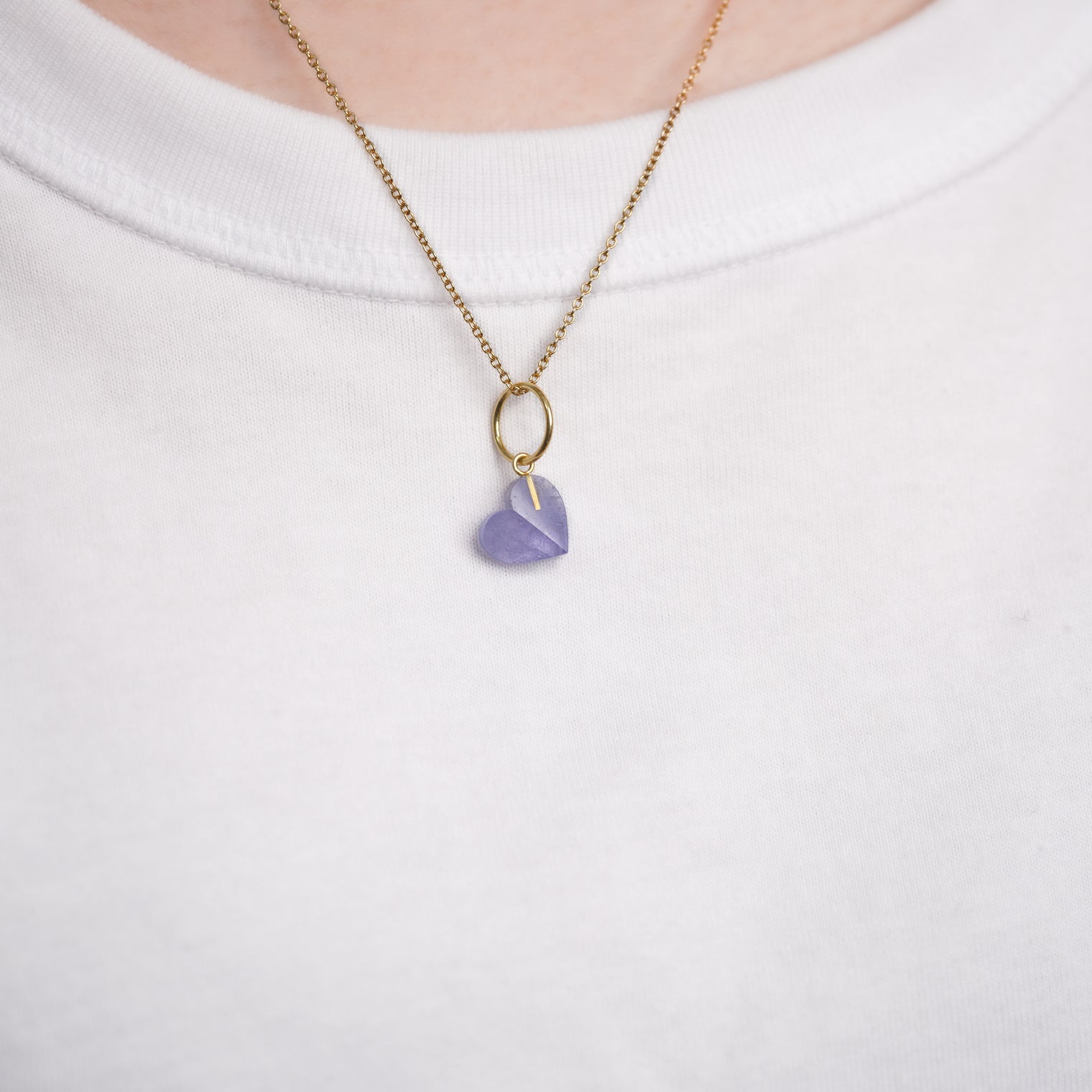 mini Heart charm ( Tanzanite )