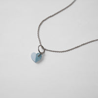 mini Heart charm ( Aquamarine )