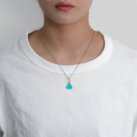 【 One of a kind 】Heart charm (Sea blue chalcedony)