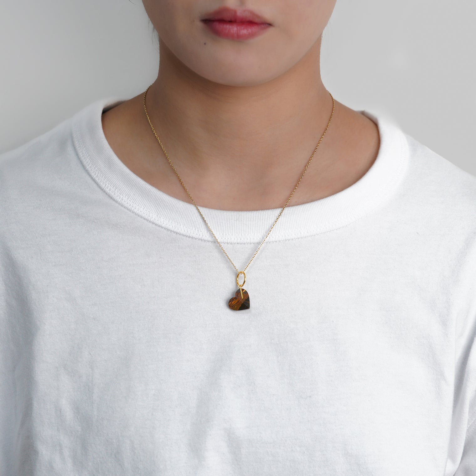 【 One of a kind 】Heart charm (Iron tiger eye)