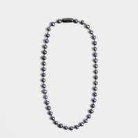 freshwater pearl ball chain necklace (black)
