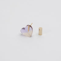 【 One of a kind 】Heart pierced earring (Ametrine / K10 post)