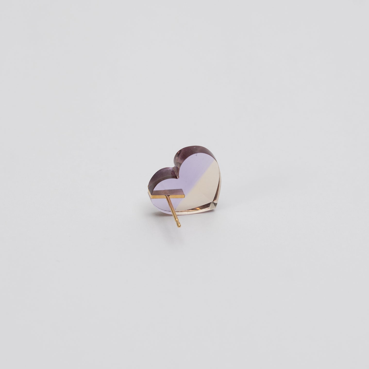 【 One of a kind 】Heart pierced earring (Ametrine / K10 post)