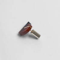 【 One of a kind 】Heart pierced earring (Brown agate / K10 post)