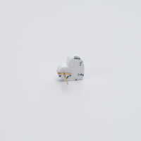 【 One of a kind 】Heart pierced earring (Dendritic opal / K10 post)