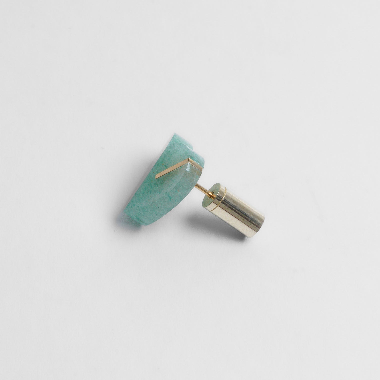 【 One of a kind 】Heart pierced earring (Green aventurine / K10 post)