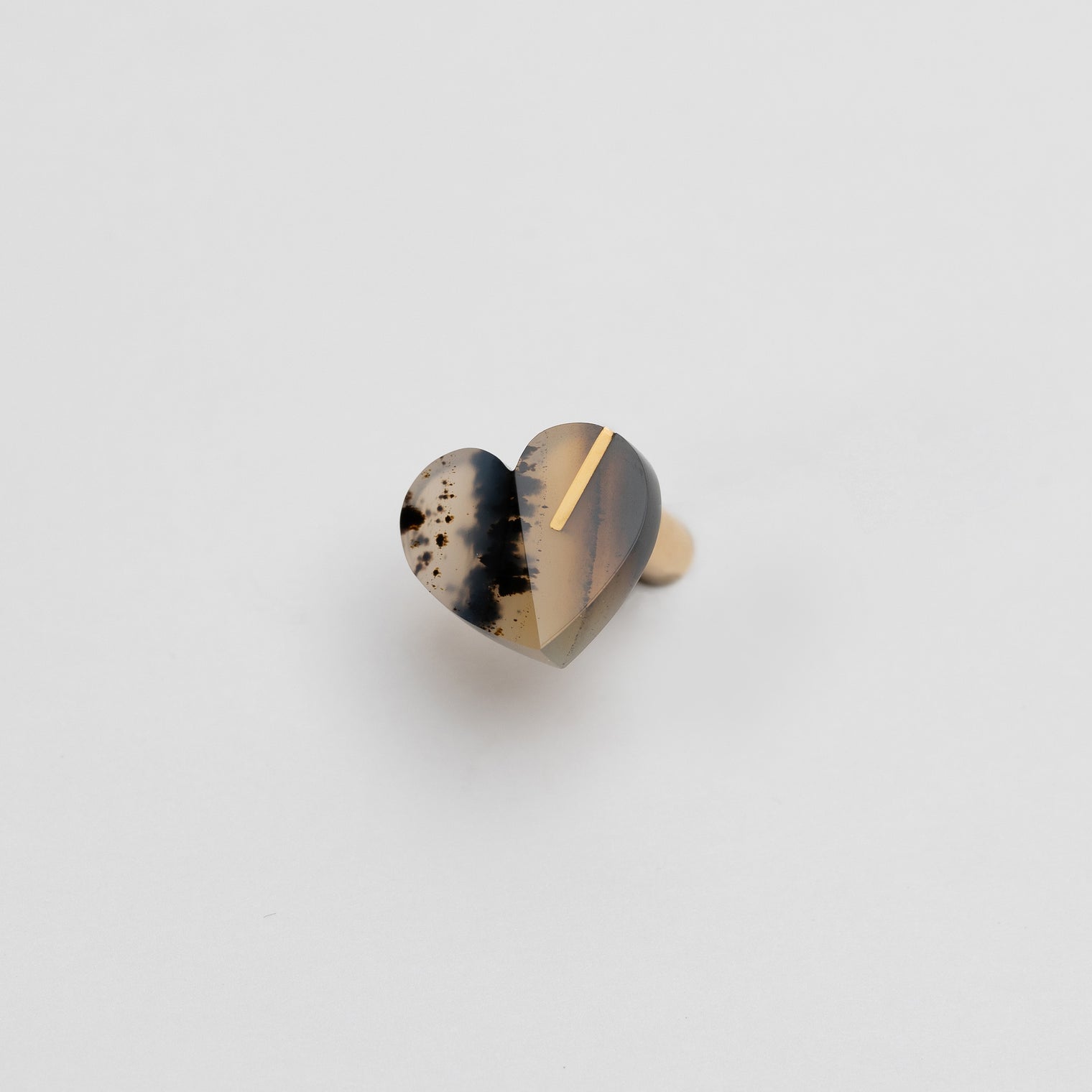 【 One of a kind 】Heart pierced earring (Montana agate / K10 post)