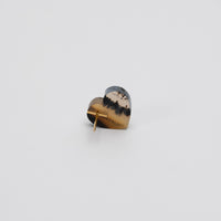 【 One of a kind 】Heart pierced earring (Montana agate / K10 post)