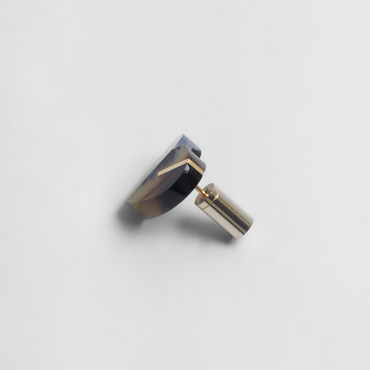 【 One of a kind 】Heart pierced earring (Montana agate / K10 post)