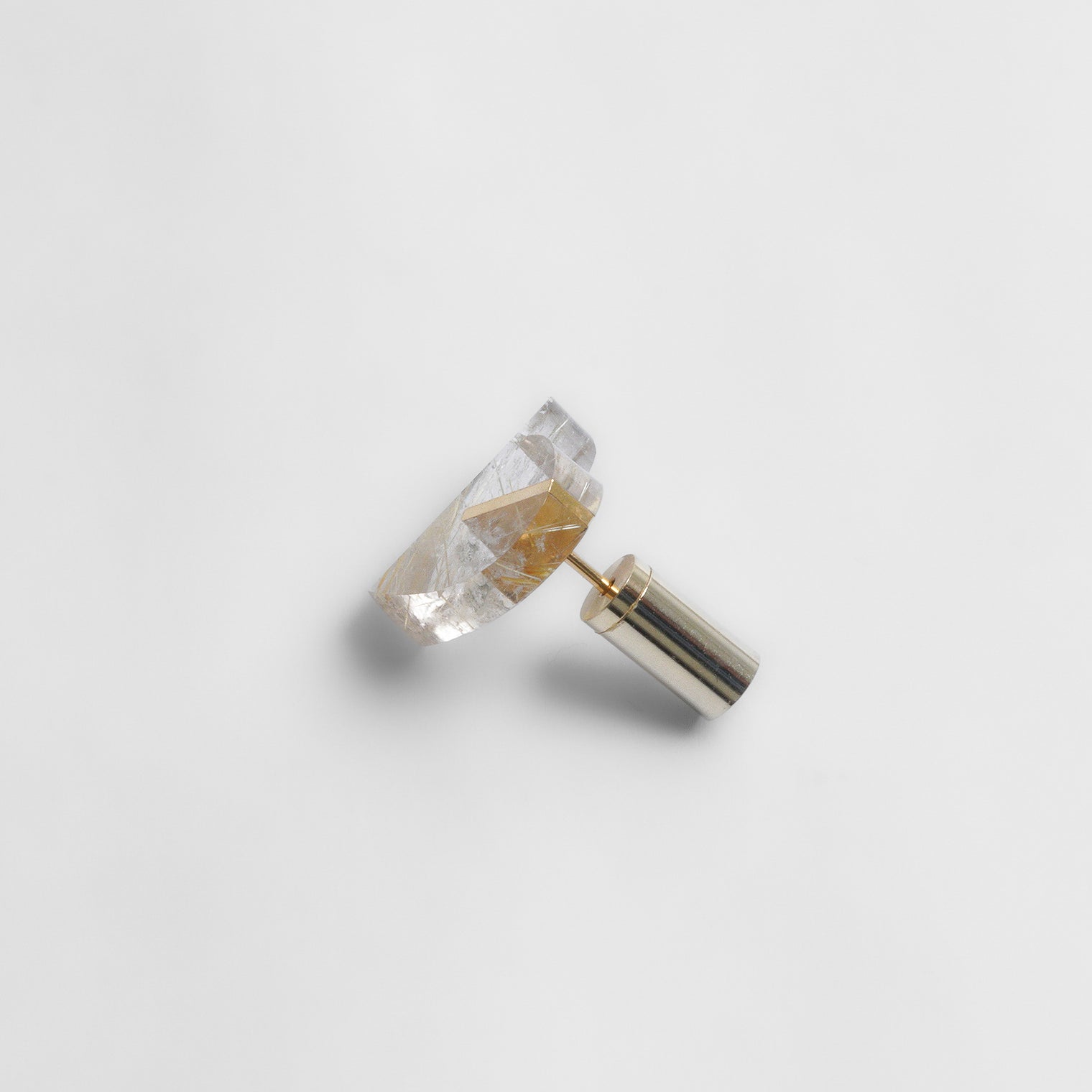 【 One of a kind 】Heart pierced earring (Rutile quartz / K10 post)