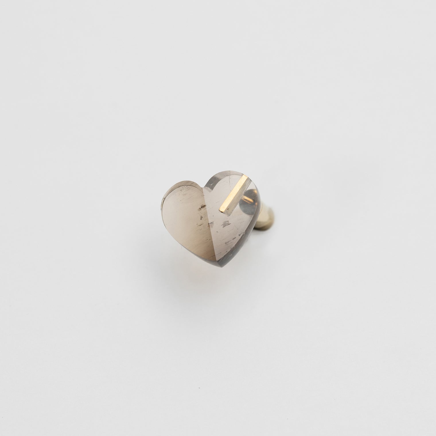 【 One of a kind 】Heart pierced earring (Smoky quartz / K10 post)
