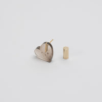 【 One of a kind 】Heart pierced earring (Smoky quartz / K10 post)