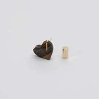 【 One of a kind 】Heart pierced earring (Iron tiger eye / K10 post)