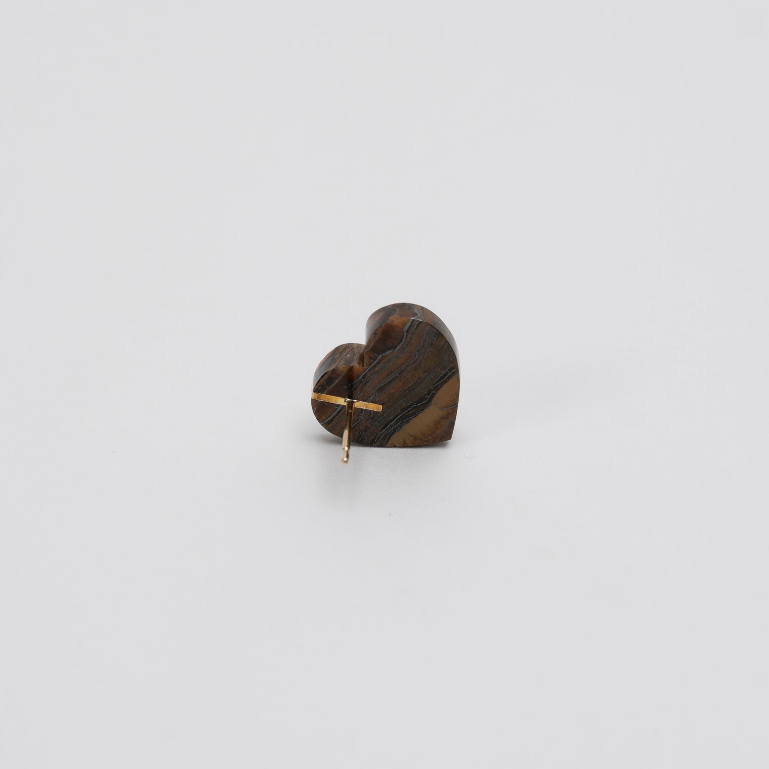 【 One of a kind 】Heart pierced earring (Iron tiger eye / K10 post)