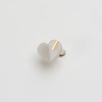【 One of a kind 】Heart pierced earring (White agate / K10 post)