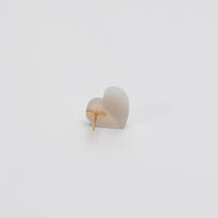 【 One of a kind 】Heart pierced earring (White agate / K10 post)