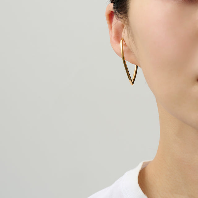【New】Hoop heart earcuff （Large/ gold)