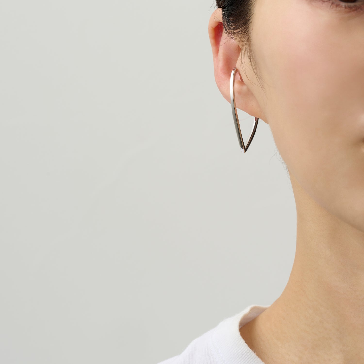 【New】Hoop heart earcuff （Large/ silver)