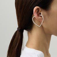【New】Hoop heart earcuff （Large/ silver)