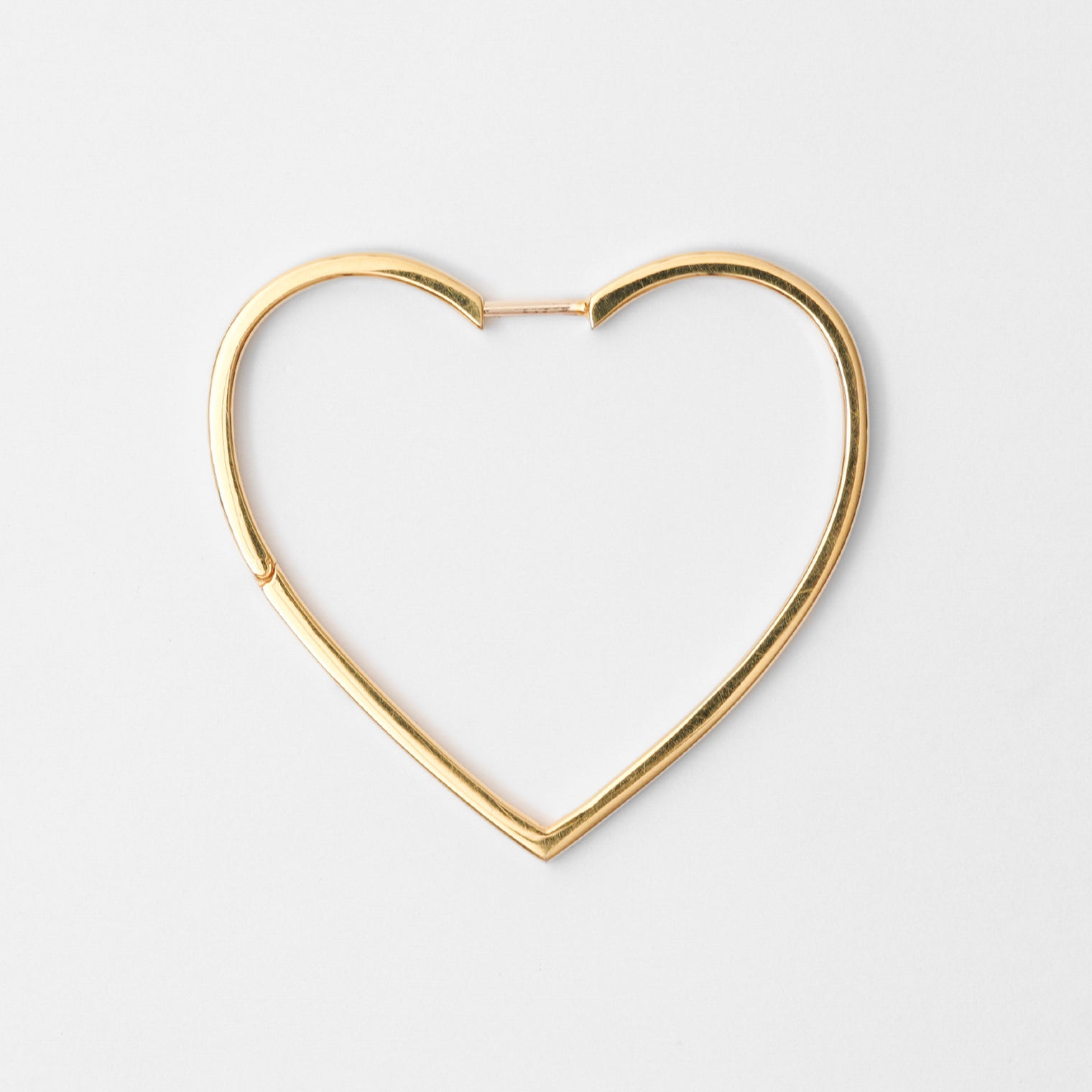 Hoop heart pierced earring ( large / gold)