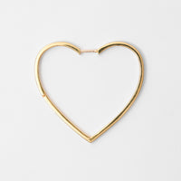 Hoop heart pierced earring ( large / gold)