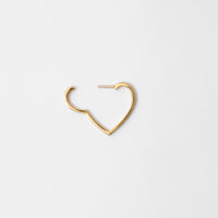Hoop heart pierced earring (small / gold)