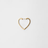 Hoop heart pierced earring (small / gold)