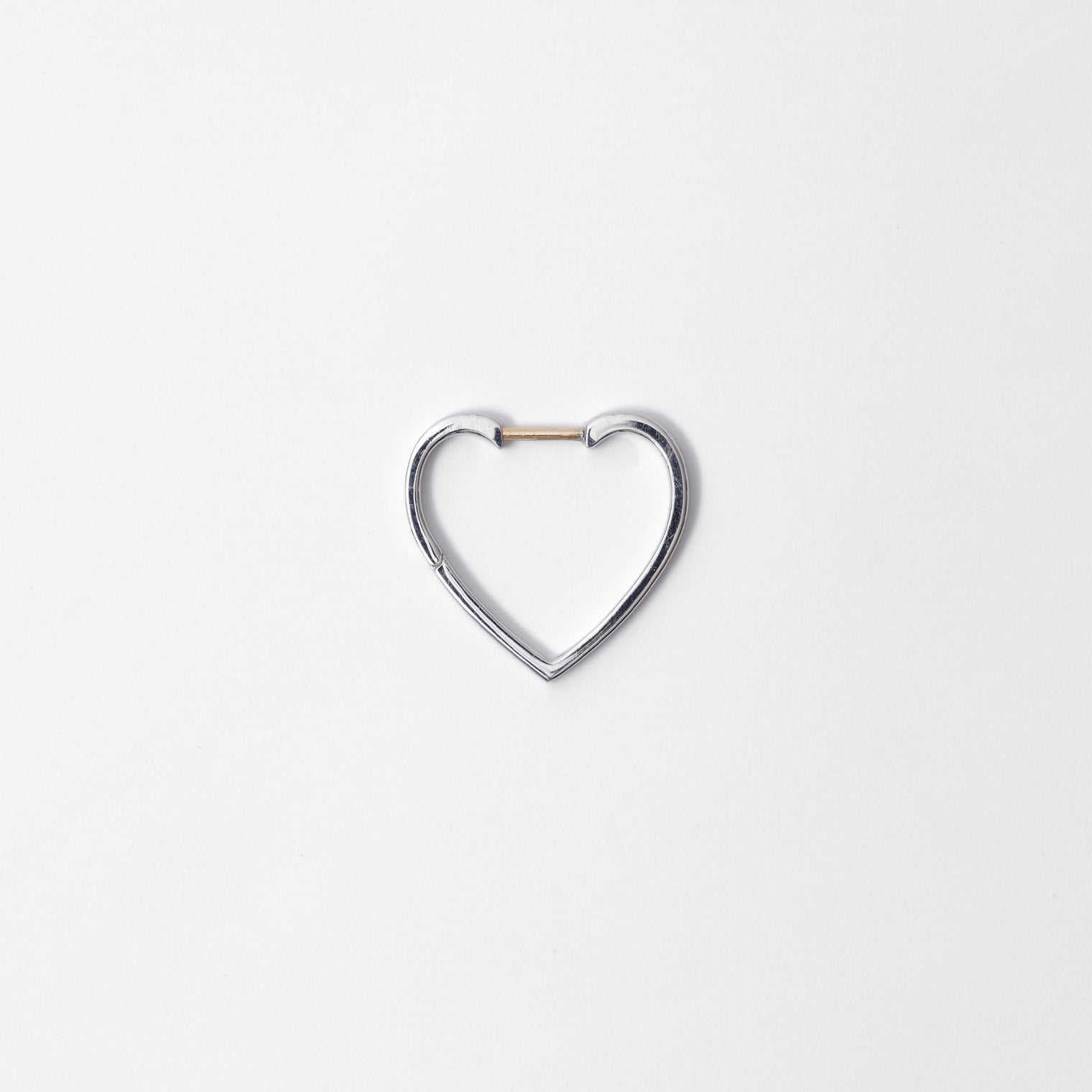 Hoop heart pierced earring (small / silver)