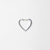 Hoop heart pierced earring (small / silver)