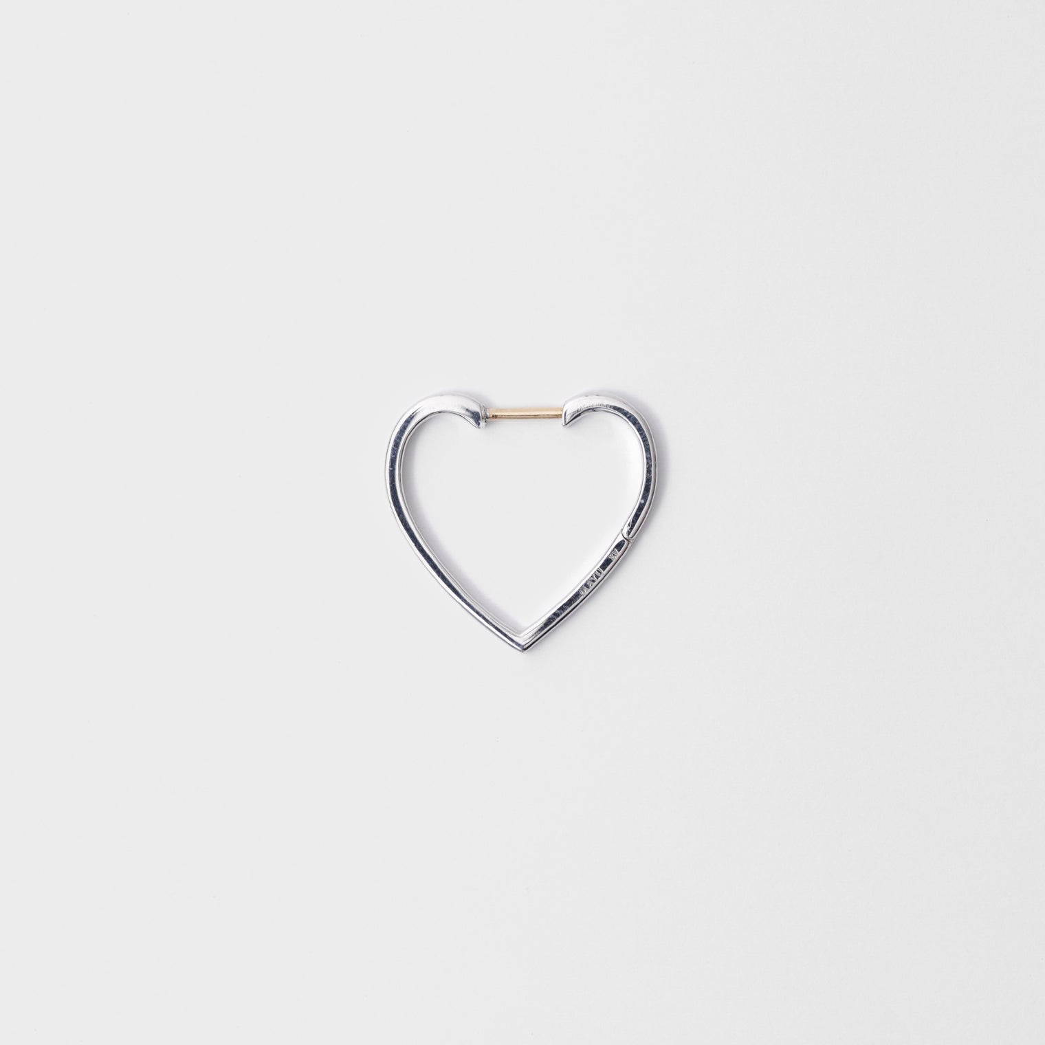Hoop heart pierced earring (small / silver)